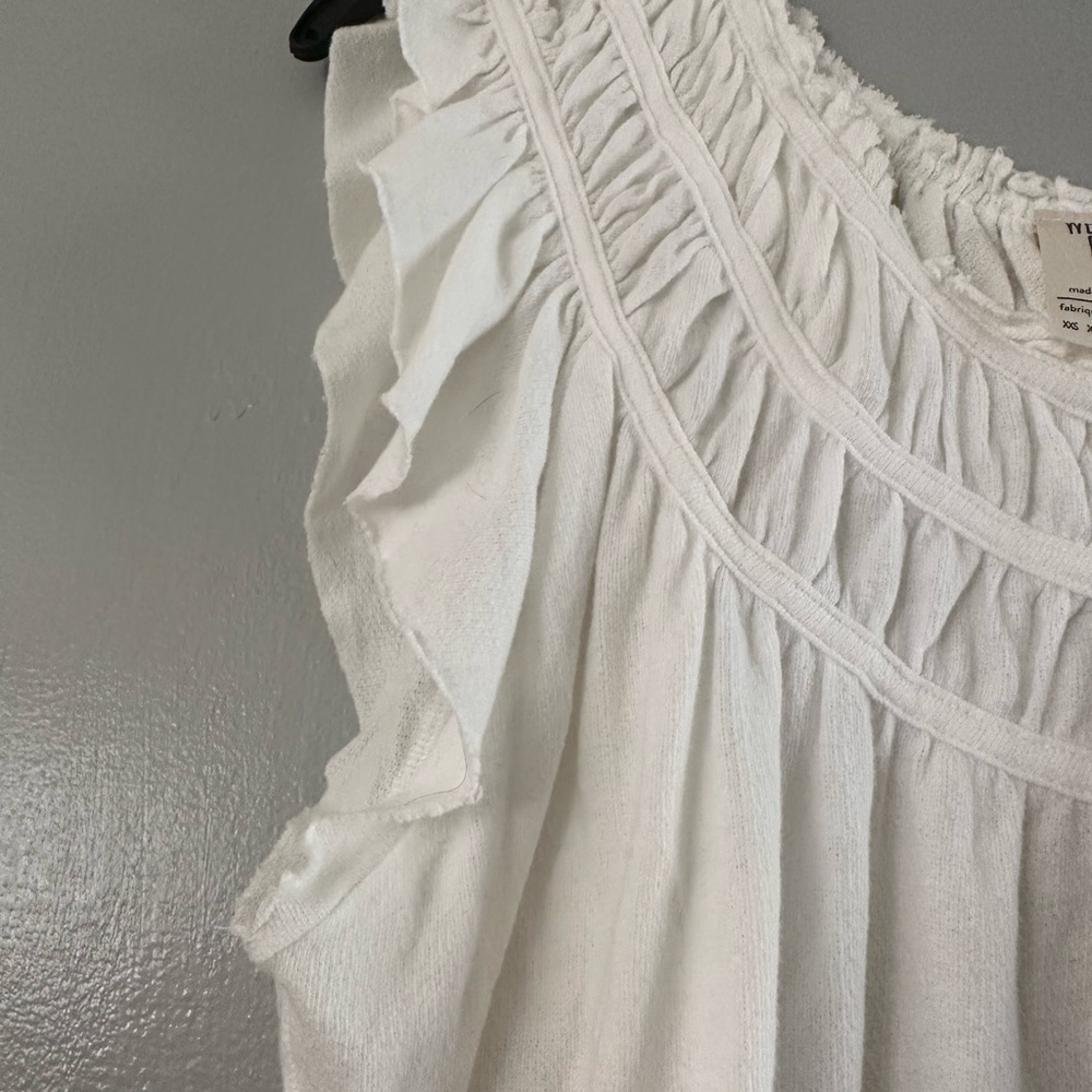 Free people white coconut size small oversized short sleeve shirt - Picture 8 of 10